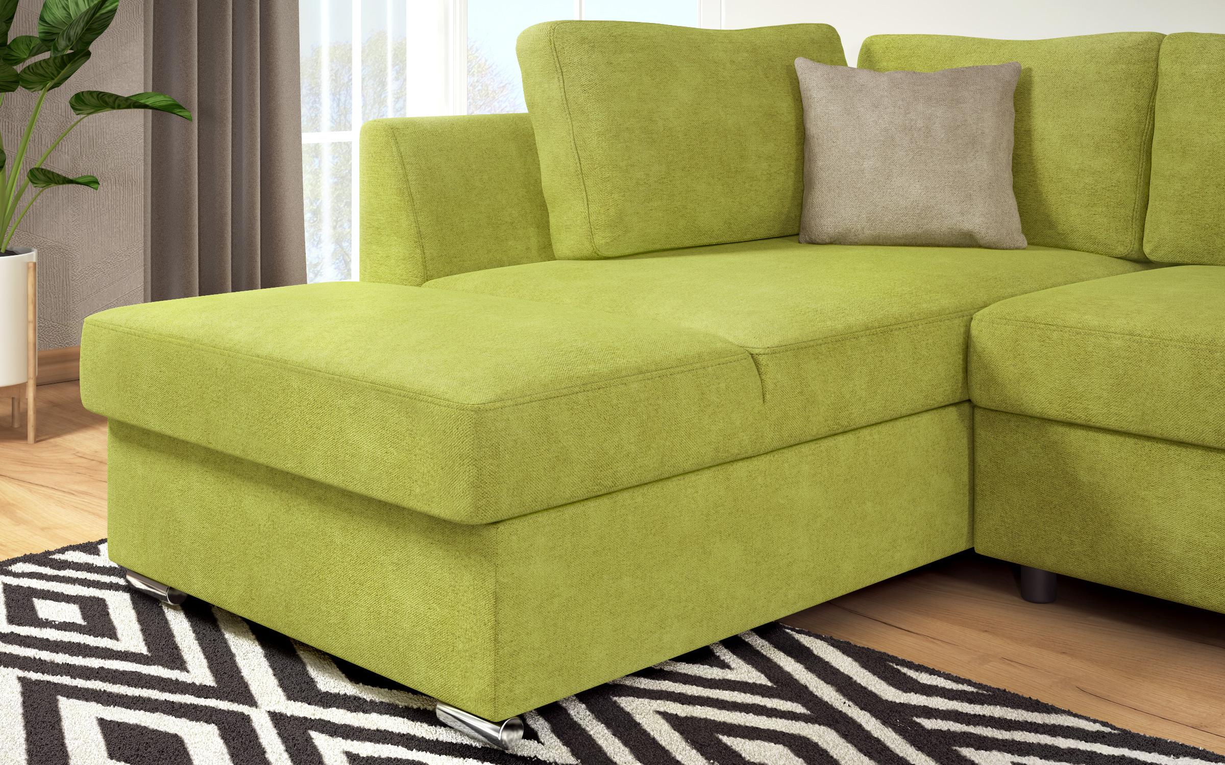 Γωνιακός καναπές – κρεβάτι Toskana S, πράσινο + ανοιχτό καφέ  9